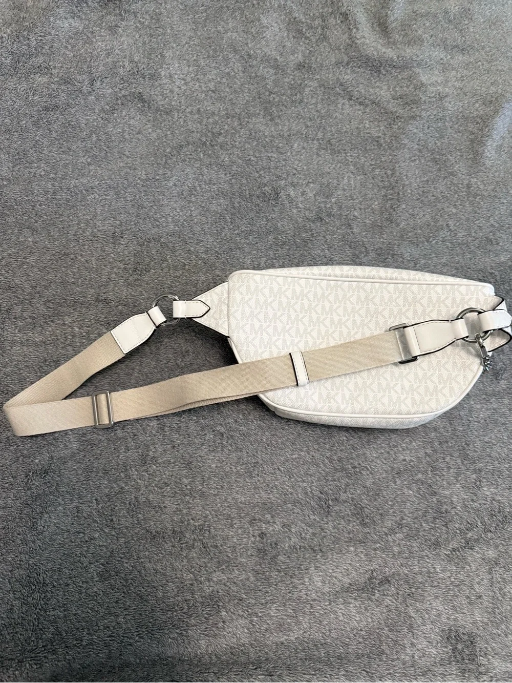 Michael Kors White Monogram Crossbody Belt Bag